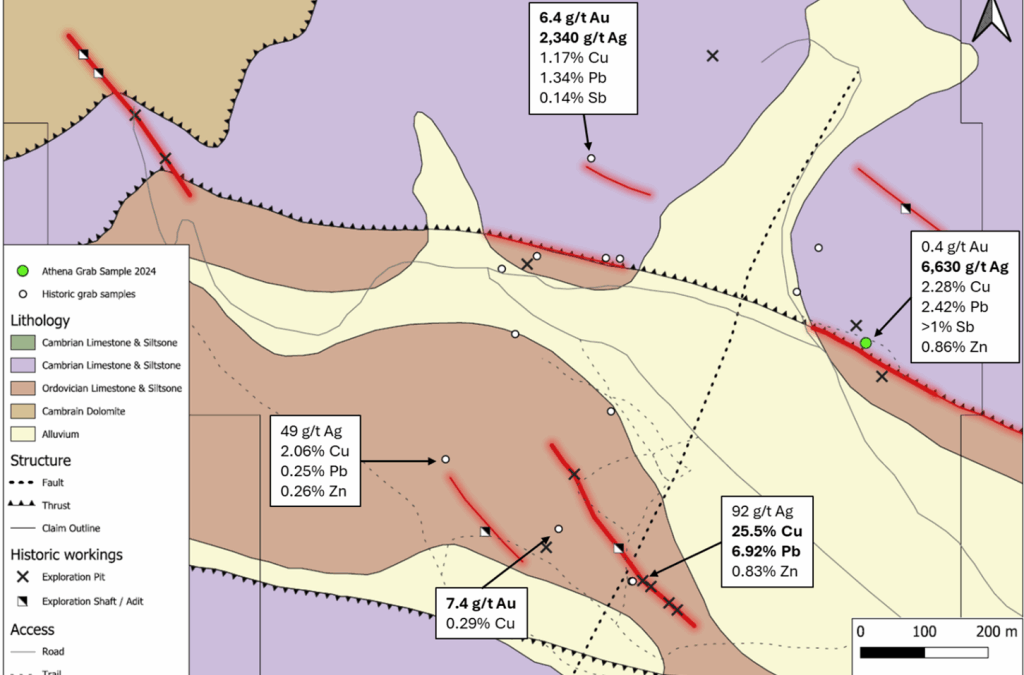 Athena Reports High-Grade Silver, up to 6,630 g/t, from Newly Completed Prospecting Program at Excelsior Springs, Nevada