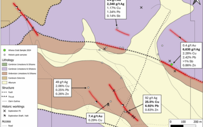 Athena Reports High-Grade Silver, up to 6,630 g/t, from Newly Completed Prospecting Program at Excelsior Springs, Nevada